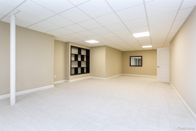 48913 Pinebrook Dr, Utica, MI 48315 - basement featuring light carpet and a drop ceiling