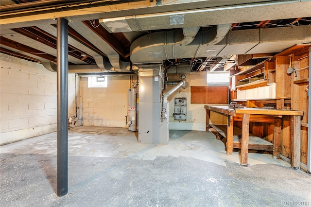 15648 Stricker Ave, Sterling Heights, MI 48021 - basement featuring water heater and heating unit