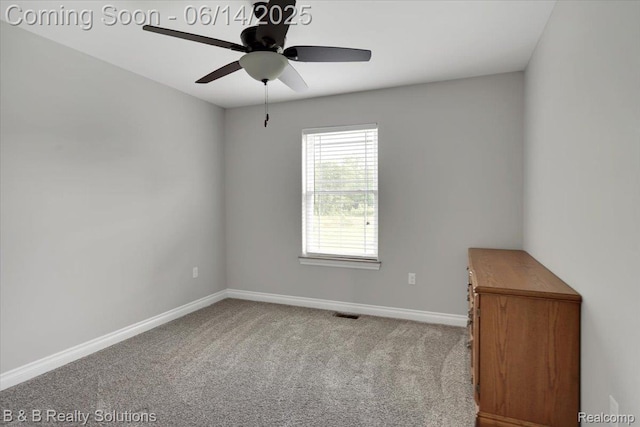 453 Angle Rd, Lapeer, MI 48446 - carpeted spare room featuring a ceiling fan and baseboards