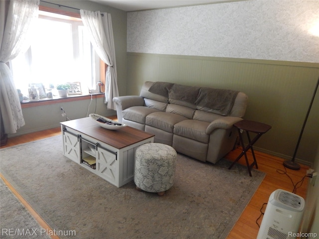 15274 Regina Ave, Allen Park, MI 48101 - living area with a wainscoted wall and wood finished floors