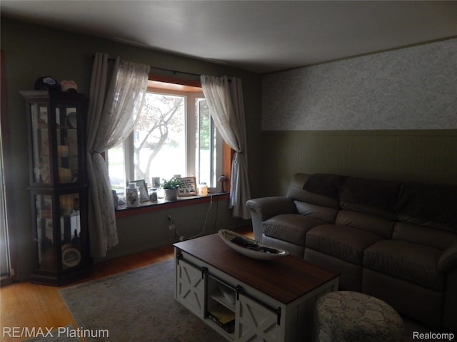 15274 Regina Ave, Allen Park, MI 48101 - living area with a wainscoted wall and wood finished floors