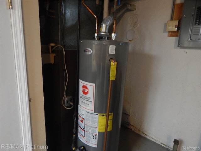 15274 Regina Ave, Allen Park, MI 48101 - utility room featuring gas water heater and electric panel