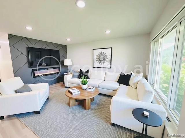 26046 Eureka Dr, Warren, MI 48091 - living room with recessed lighting and wood finished floors