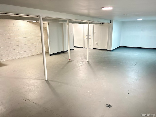 26046 Eureka Dr, Warren, MI 48091 - unfinished below grade area with concrete block wall