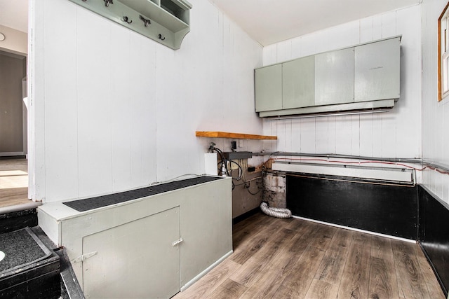 140 W Corey St, Bronson, MI 49028 - kitchen with dark wood-type flooring and dark countertops