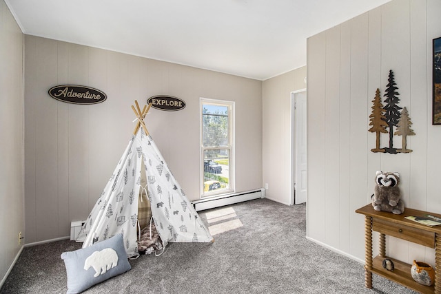 140 W Corey St, Bronson, MI 49028 - rec room featuring baseboard heating and carpet floors
