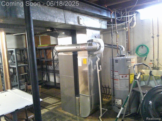 20329 Churchill Ave, Trenton, MI 48183 - utility room featuring gas water heater and heating unit