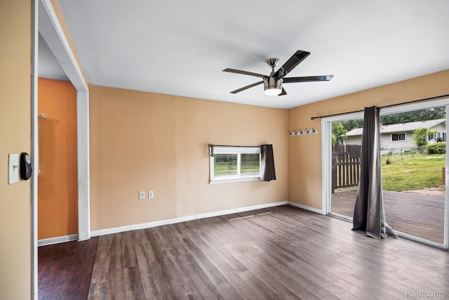 2263 Overridge Ave, Waterford, MI 48327 - unfurnished room featuring ceiling fan and wood finished floors
