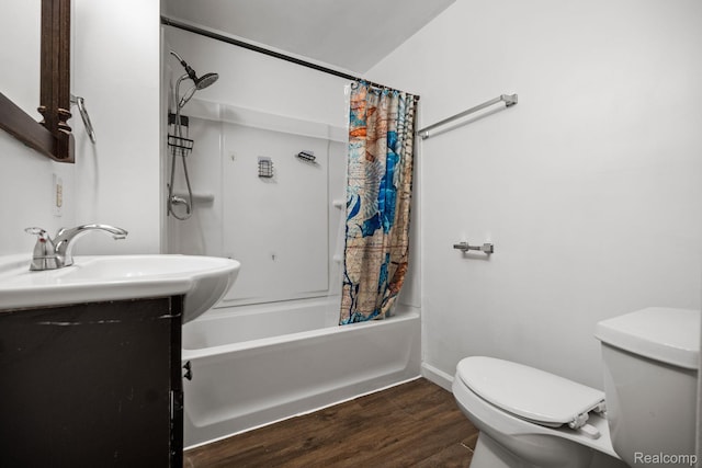 2263 Overridge Ave, Waterford, MI 48327 - full bathroom with shower / bath combo with shower curtain, vanity, and wood finished floors