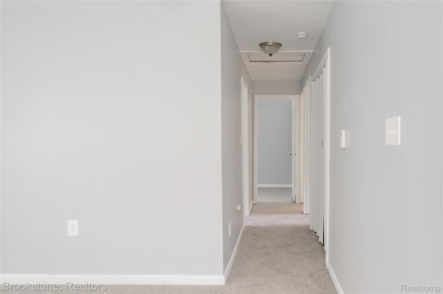 853 Melrose St, Pontiac, MI 48340 - hall with carpet flooring and attic access