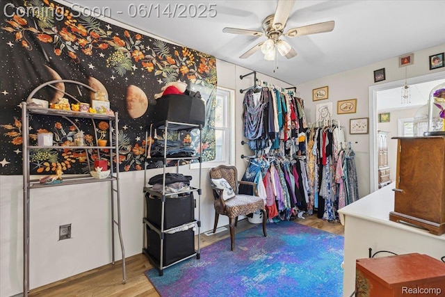 1386 Proper Ave, Burton, MI 48529 - bedroom with wood finished floors and a ceiling fan