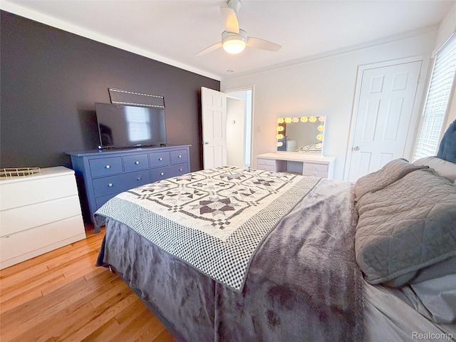 21110 Van Buren St, Southfield, MI 48033 - bedroom featuring light wood-style flooring and a ceiling fan