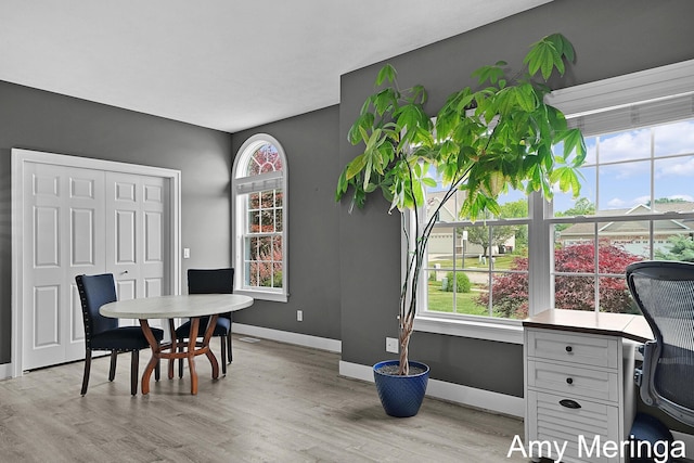 1824 Restoration Dr SW, Byron Center, MI 49315 - dining space featuring light wood-style floors and baseboards