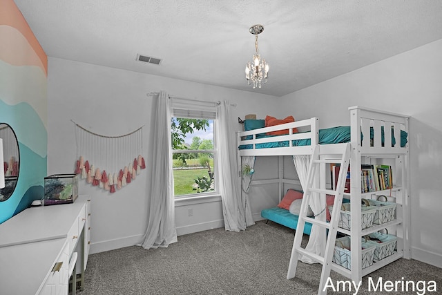 1824 Restoration Dr SW, Byron Center, MI 49315 - carpeted bedroom featuring a chandelier and a textured ceiling