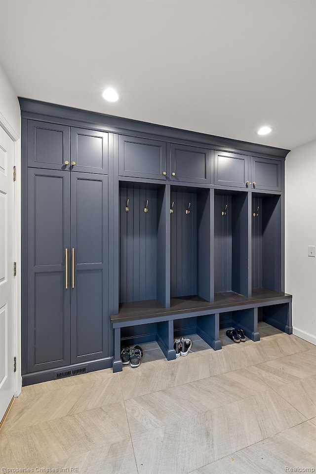 1174 Lakeside Dr, Birmingham, MI 48009 - mudroom featuring recessed lighting and baseboards