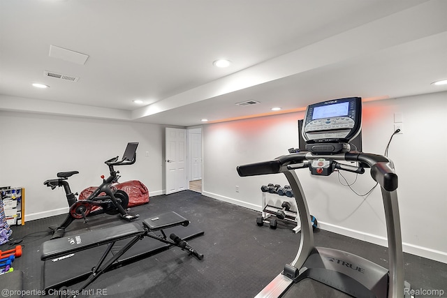 1174 Lakeside Dr, Birmingham, MI 48009 - workout room with recessed lighting