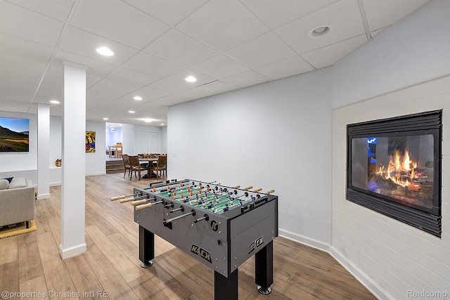 1174 Lakeside Dr, Birmingham, MI 48009 - recreation room featuring wood finished floors and recessed lighting