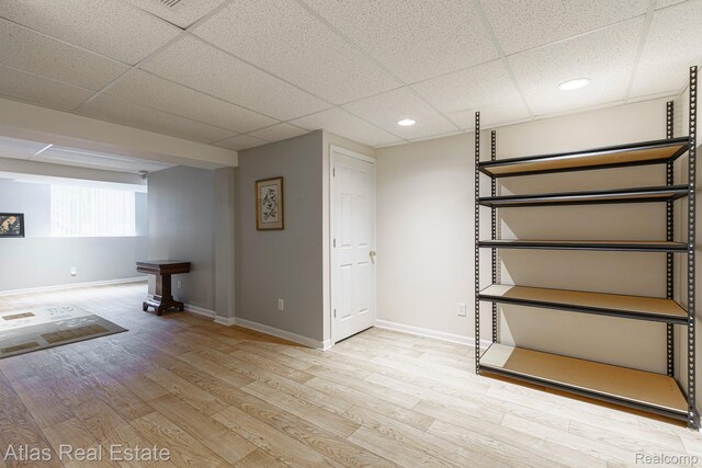 3527 Applewood Ln Unit 2, Grand Blanc, MI 48439 - below grade area with a paneled ceiling, wood finished floors, and recessed lighting