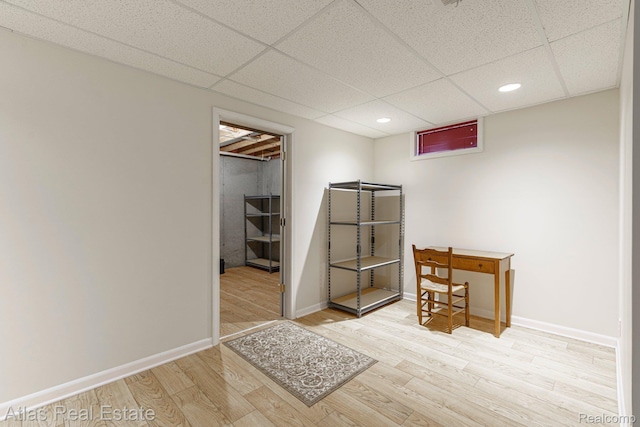 3527 Applewood Ln Unit 2, Grand Blanc, MI 48439 - interior space featuring a paneled ceiling, wood finished floors, and recessed lighting