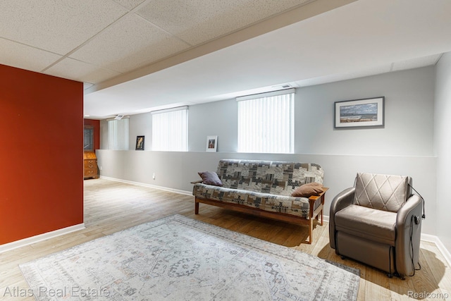 3527 Applewood Ln Unit 2, Grand Blanc, MI 48439 - living area with wood finished floors and a paneled ceiling