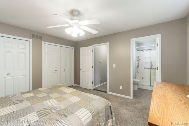 3527 Applewood Ln Unit 2, Grand Blanc, MI 48439 - bedroom featuring carpet, ensuite bathroom, and a ceiling fan