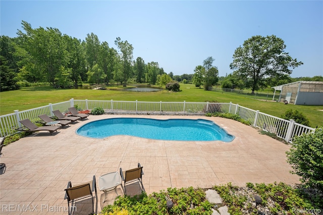 8922 Mcclements Rd, Brighton, MI 48114 - view of swimming pool with a patio and a water view