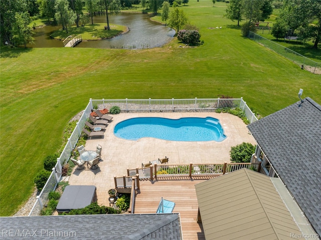 8922 Mcclements Rd, Brighton, MI 48114 - view of pool with a deck with water view