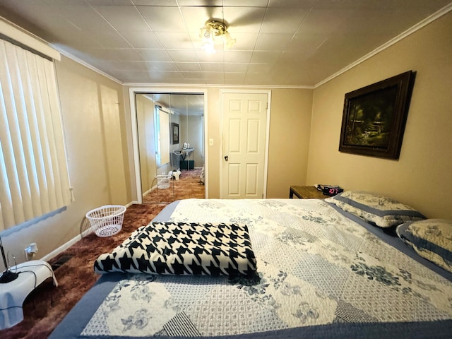 1225 Huntly Rd, Niles, MI 49120 - carpeted bedroom with ornamental molding and a closet