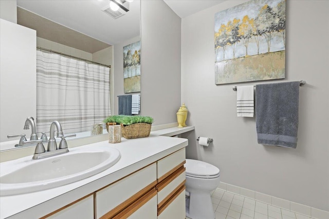 21112 Boulder Cir, Northville, MI 48167 - full bath with vanity, tile patterned flooring, and curtained shower