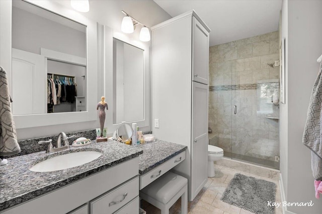 4441 Koinonia Dr NE Unit 3, Grand Rapids, MI 49525 - bathroom featuring vanity, a shower stall, and a spacious closet