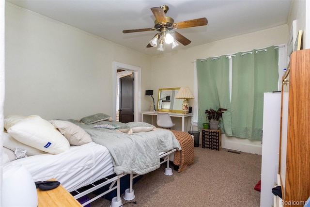 318 Chandler St, Detroit, MI 48202 - carpeted bedroom featuring ceiling fan and crown molding