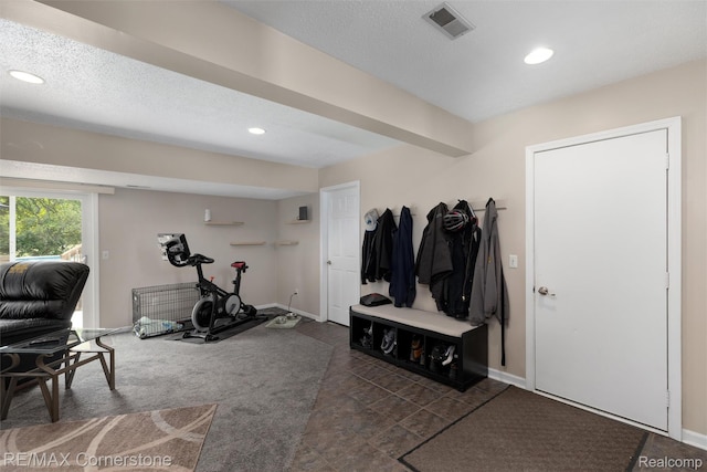 1232 Michael Dr, Westland, MI 48186 - exercise area with recessed lighting and tile patterned flooring