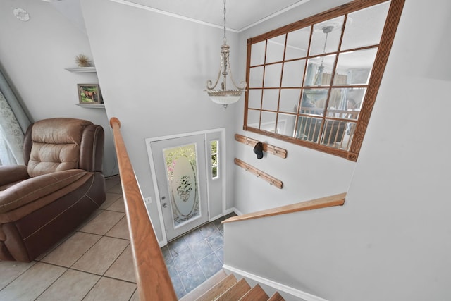 4787 Hooks Mill Rd, Adrian, MI 49221 - tiled foyer entrance with ornamental molding and baseboards