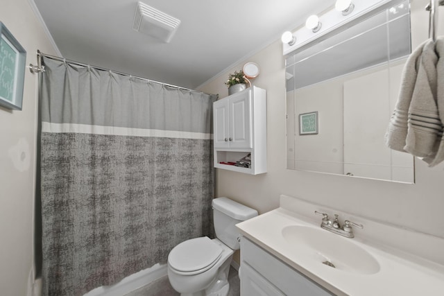 4787 Hooks Mill Rd, Adrian, MI 49221 - full bath featuring vanity, curtained shower, and crown molding