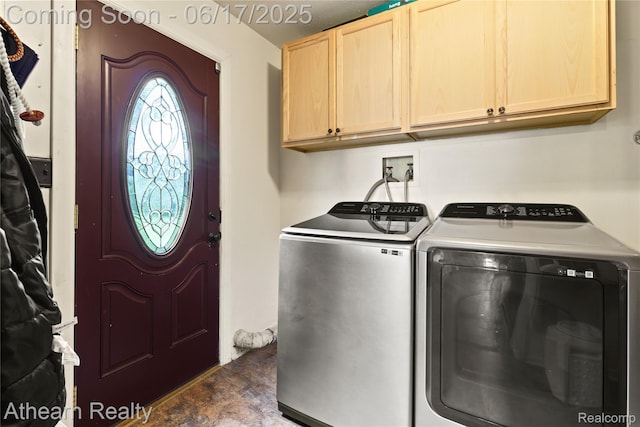 10129 Nimphie Rd, Fenton, MI 48430 - laundry area featuring cabinet space and washer and clothes dryer