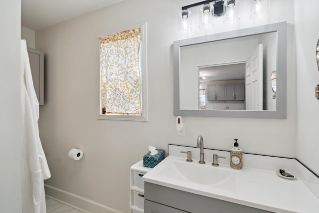 217 S Marshall Ave, Marshall, MI 49068 - bathroom with vanity and marble finish flooring