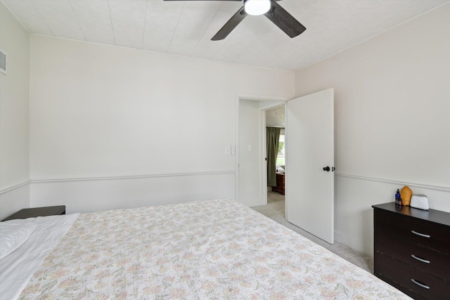 217 S Marshall Ave, Marshall, MI 49068 - bedroom with light carpet and a ceiling fan