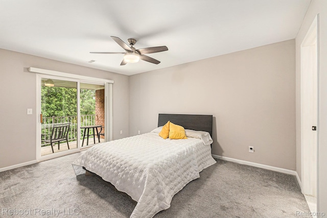 6548 Shetland Ct, Shelby Twp, MI 48316 - bedroom featuring access to outside, carpet flooring, and a ceiling fan