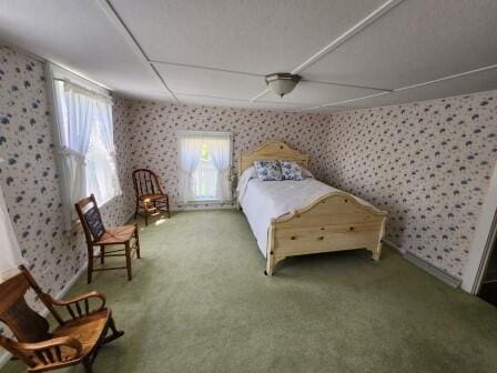 44 N Main St, Quincy, MI 49082 - carpeted bedroom with wallpapered walls and baseboards