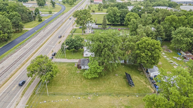 8464 E Michigan Ave, Galesburg, MI 49053 - aerial overview of property's location with a major roadway and a tree filled landscape