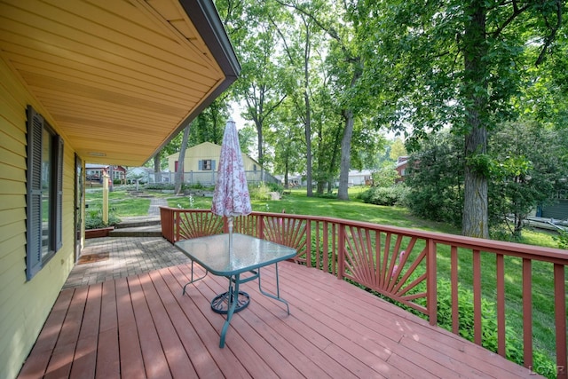 5027 Belemere Ct, Manitou Beach, MI 49253 - deck with a yard