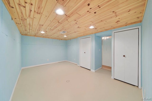 5027 Belemere Ct, Manitou Beach, MI 49253 - finished basement with recessed lighting and wooden ceiling