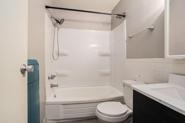 3539 Kenbrooke Ct, Kalamazoo, MI 49006 - full bathroom featuring shower / bath combination, vanity, and tile walls