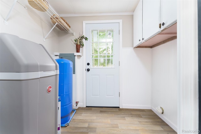 5806 Commanche Ln, Howell, MI 48843 - washroom featuring cabinet space and light wood finished floors