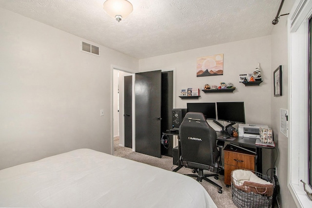 4760 Briarhill Dr, Portage, MI 49024 - carpeted bedroom featuring an office area and a textured ceiling