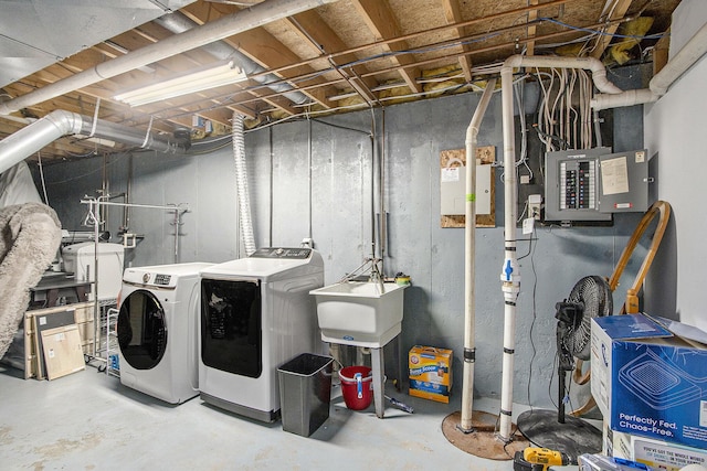 4760 Briarhill Dr, Portage, MI 49024 - unfinished basement with washing machine and dryer and electric panel