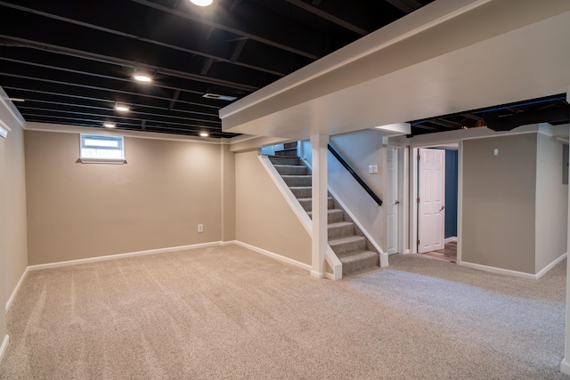 4211 Oakshire Ave, Berkley, MI 48072 - basement with carpet and stairs