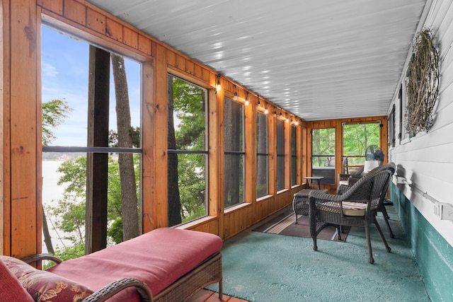3184 N Lakeshore Dr, Hillsdale, MI 49242 - sunroom / solarium with wooden walls and carpet flooring