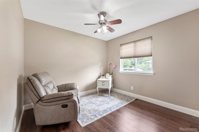 4981 Harding St, Dearborn Heights, MI 48125 - sitting room with ceiling fan and wood finished floors