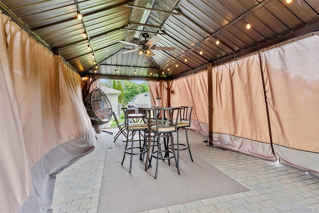 4981 Harding St, Dearborn Heights, MI 48125 - view of patio with a ceiling fan and a gazebo